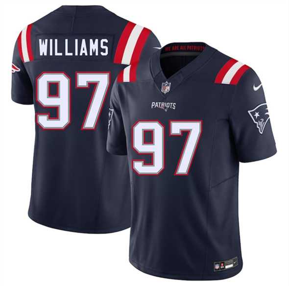 Men & Women & Youth New England Patriots #97 Milton Williams Navy 2025 F.U.S.E. Vapor Limited Stitched Jersey